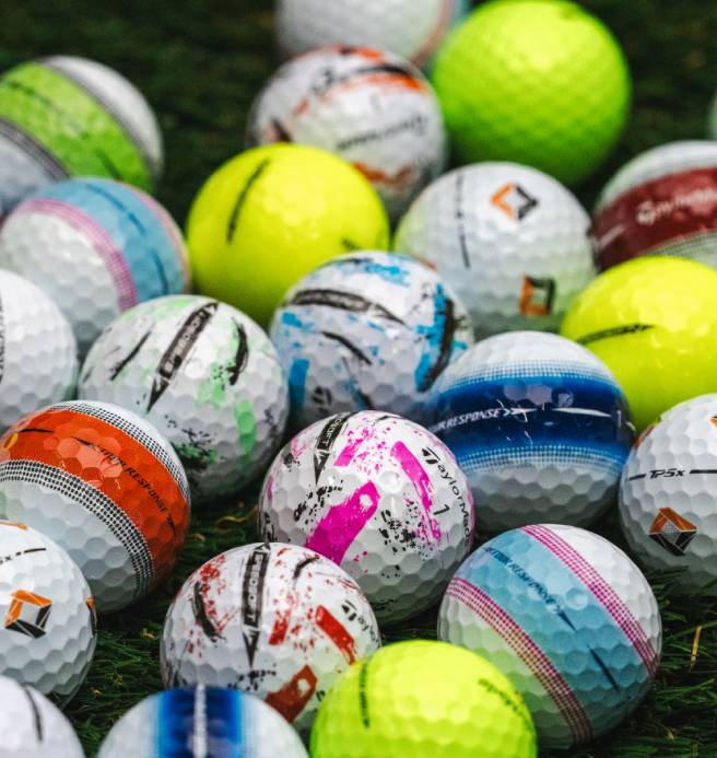 Bunte Golfbälle