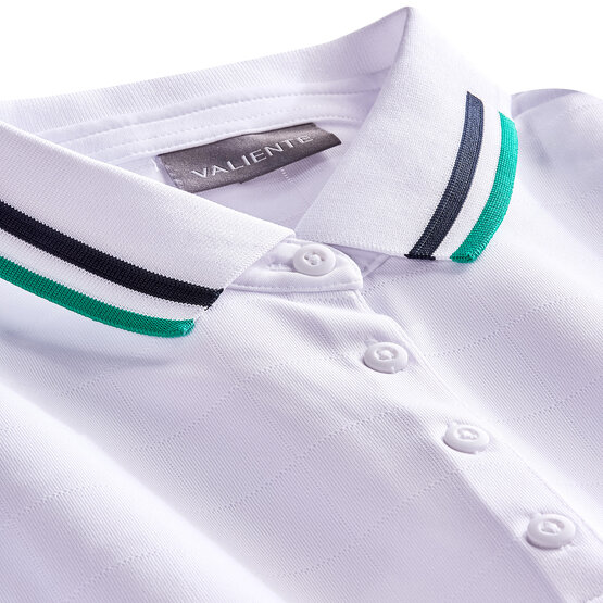 Valiente Jaquard-Struktur ohne Arm Polo weiß