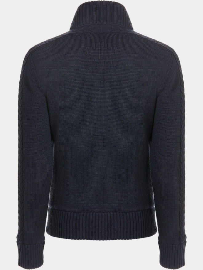 Valiente Jacke Zopf- Windstopp Strick navy