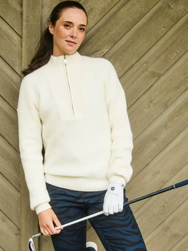 Valiente Troyer Windstopp Strick ecru