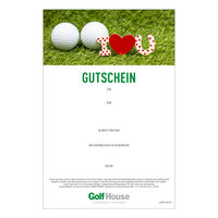 Golf House Gutschein zum Drucken Love Herz