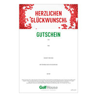 Golf House Gutschein zum Drucken Glückwunsch Herz