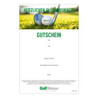 Golf House Gutschein zum Drucken Glückwunsch Ball