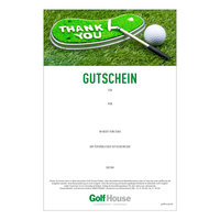 Golf House Gutschein zum Drucken Thank you set