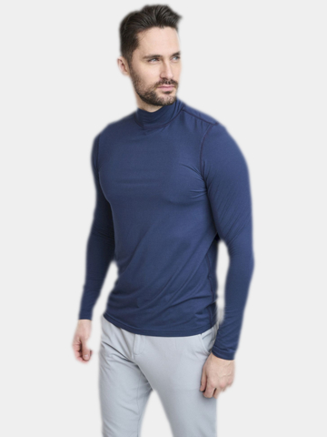 Backtee First Skin Turtle Neck Mock Unterzieher navy