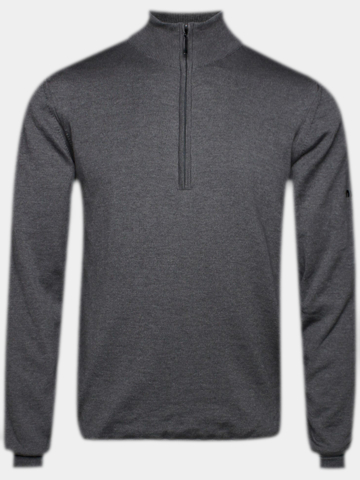 Backtee Windbreaker Sweater Windstopp Strick grau melange