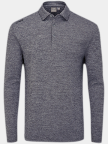 Ping Emmett Langarm Polo dunkelgrau melange