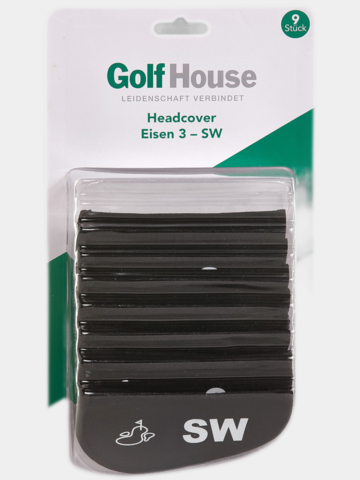 Golf House Headcover Set Eisen 3-SW schwarz