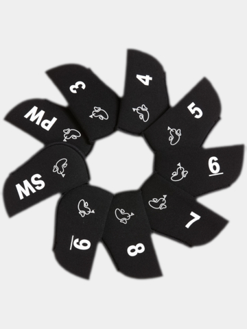 Golf House Headcover Set Eisen 3-SW schwarz