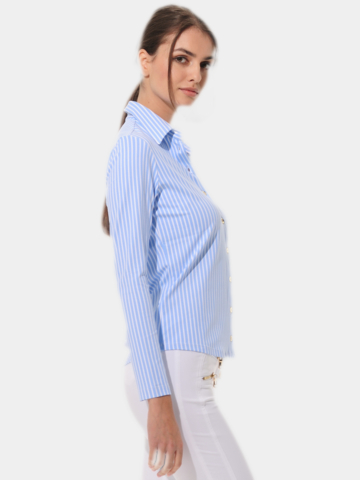 MDC  Button Down Langarm Polo hellblau