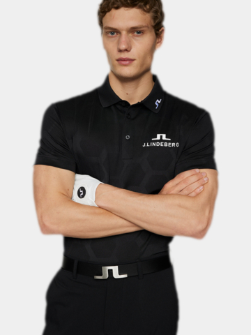 J.Lindeberg  KV Tour Mesh Golf Halbarm Polo schwarz