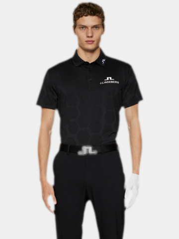 J.Lindeberg  KV Tour Mesh Golf Halbarm Polo schwarz