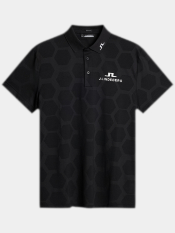 J.Lindeberg  KV Tour Mesh Golf Halbarm Polo schwarz