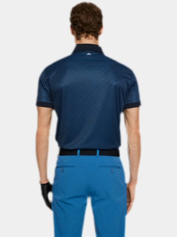 J.Lindeberg  Tour Tech Print Halbarm Polo navy