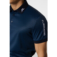 J.Lindeberg  Tour Tech Print Halbarm Polo navy