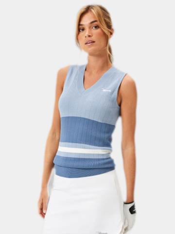 Macade Golf Ana Sleeveless V-Neck Strick Pullunder blau