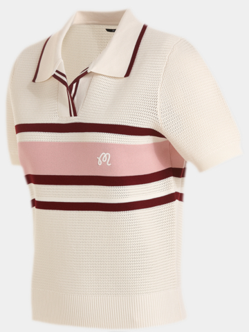 Malbon CARINA Halbarm Polo ecru