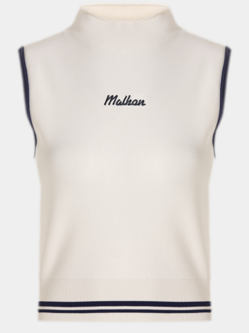 Malbon KARA MOCK NECK VEST Strick Pullunder ecru