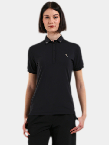 Chervo ANTRACITE Halbarm Polo schwarz