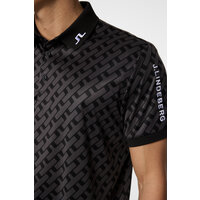 J.Lindeberg  Tour Tech Print Halbarm Polo schwarz