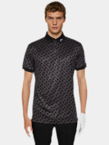 J.Lindeberg  Tour Tech Print Halbarm Polo schwarz