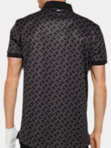 J.Lindeberg  Tour Tech Print Halbarm Polo schwarz
