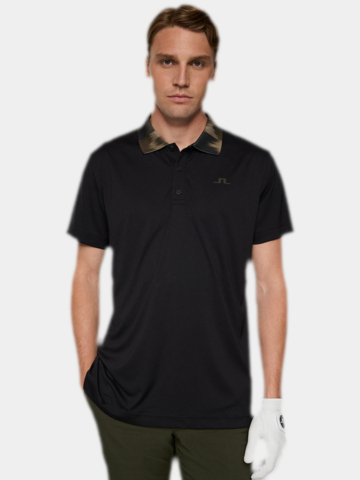 J.Lindeberg  Glen Halbarm Polo schwarz