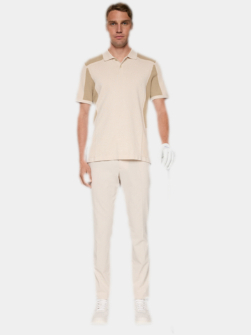 J.Lindeberg  Ruben Knitted Shirt Halbarm Polo beige