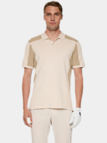 J.Lindeberg  Ruben Knitted Shirt Halbarm Polo beige