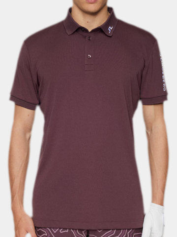 J.Lindeberg Tour Tech Halbarm Polo beere