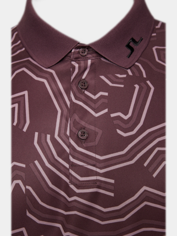 J.Lindeberg  Tour Tech Print Halbarm Polo beere