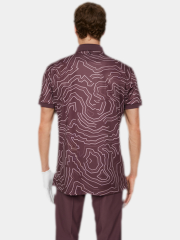 J.Lindeberg  Tour Tech Print Halbarm Polo beere