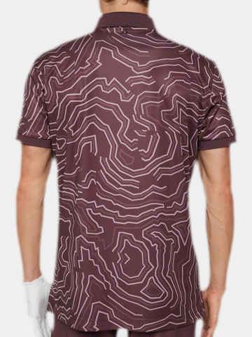 J.Lindeberg  Tour Tech Print Halbarm Polo beere