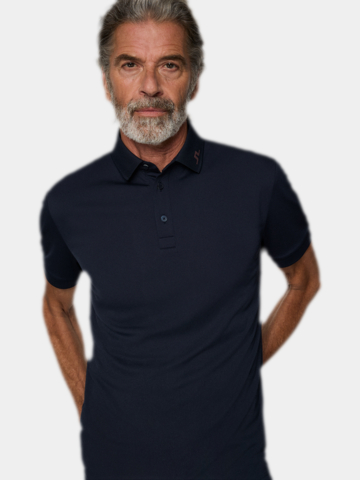 J.Lindeberg  KV Print Halbarm Polo navy