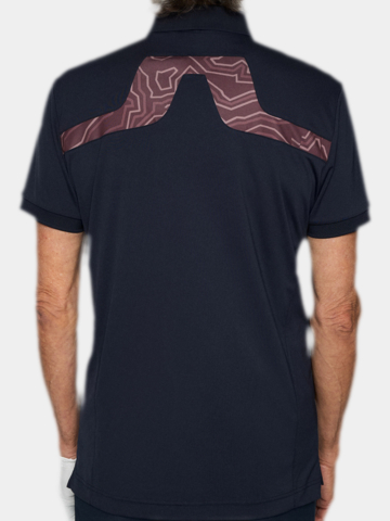 J.Lindeberg  KV Print Halbarm Polo navy