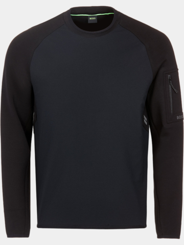 BOSS CN Urban Tech Langarm Windshirt schwarz