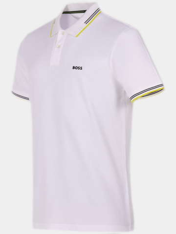 BOSS  Paul Halbarm Polo weiß