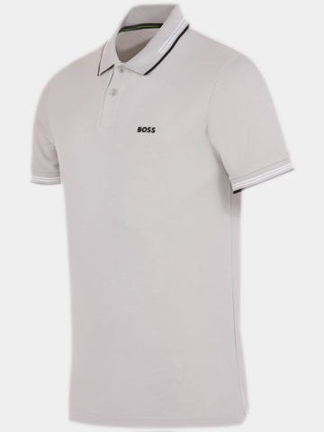 BOSS  Paul Halbarm Polo hellgrau