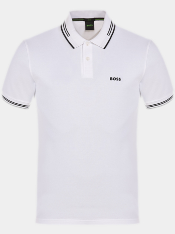 BOSS  Paul Halbarm Polo weiß