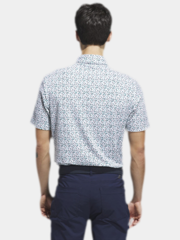 adidas  ULTIMATE365 MICRO ARGYLE Halbarm Polo hellgrün