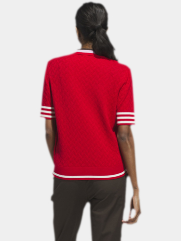 MR Knit Polo W Halbarm rot
