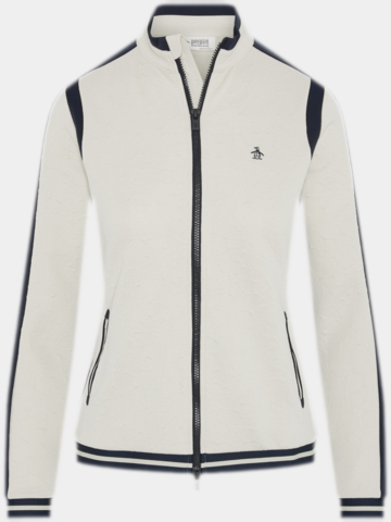 Penguin KNIT EMBOSSED FLORAL COLORBLOCK JACKET Stretch Jacke beige