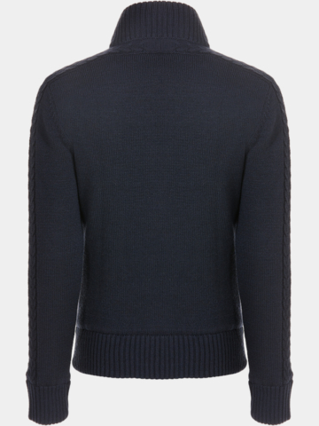 Valiente Jacke Zopf- Windstopp Strick navy