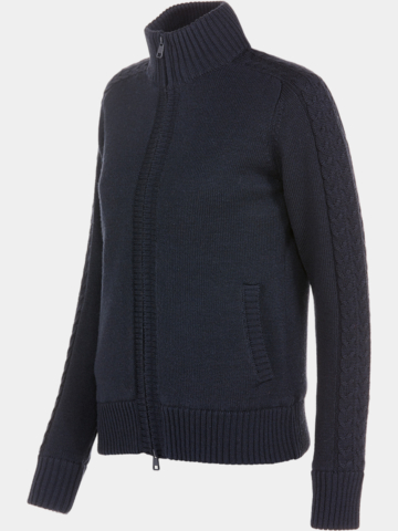 Valiente Jacke Zopf- Windstopp Strick navy