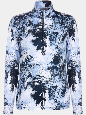 Valiente Print 1/2 zip thermal undershirt light blue