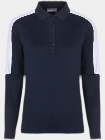 Valiente Thermo-Pique Langarm Polo navy