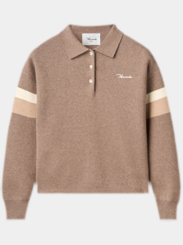Macade Golf Lite Knit Polo Sweater Pullover Strick camel