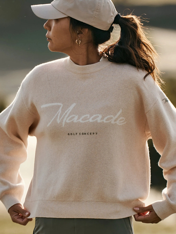 Macade Golf Signature Knit Sweater Pullover Strick sand
