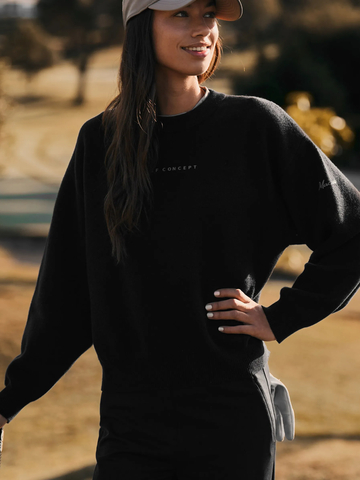 Macade Golf Knit Intarsia Sweater Pullover Strick schwarz