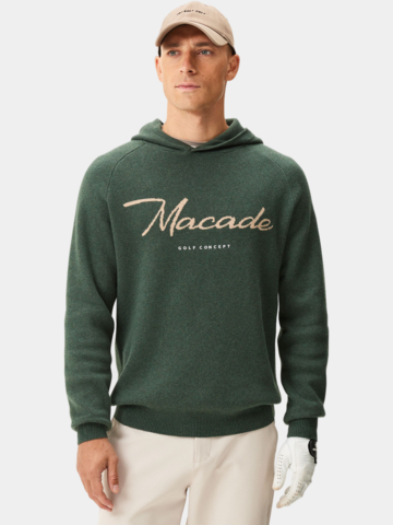 Macade Golf Signature Knit Hoodie Pullover Strick dunkelgrün